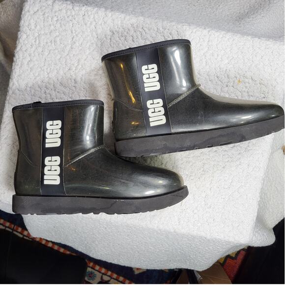 Ugg clear classic mini shearling boots bootie womens size 7 - Picture 2 of 8